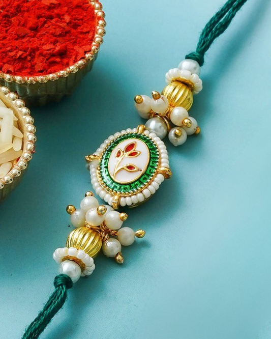 Traditional Rakhi Set with Free Chawal & Kumkum