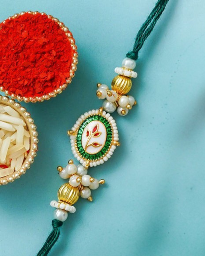 Traditional Rakhi Set with Free Chawal & Kumkum