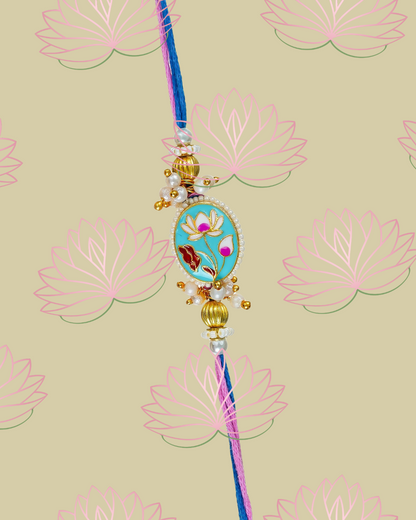 Traditional Rakhi Set with Free Chawal & Kumkum