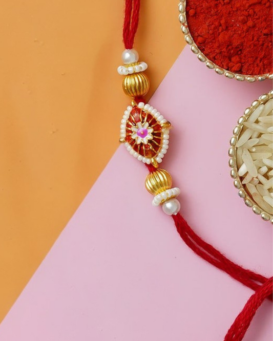 Traditional Rakhi Set with Free Chawal & Kumkum