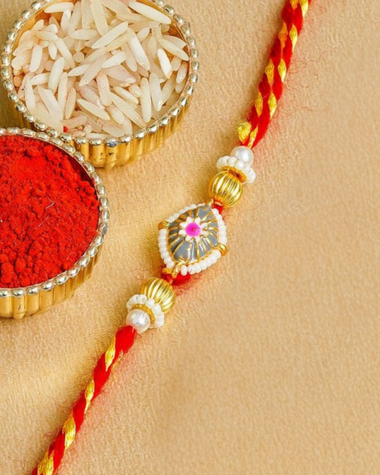 Traditional Rakhi Set with Free Chawal & Kumkum