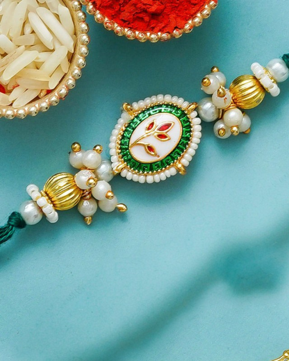 Traditional Rakhi Set with Free Chawal & Kumkum