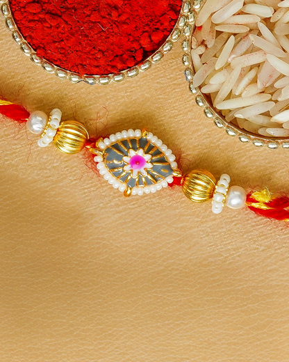 Traditional Rakhi Set with Free Chawal & Kumkum