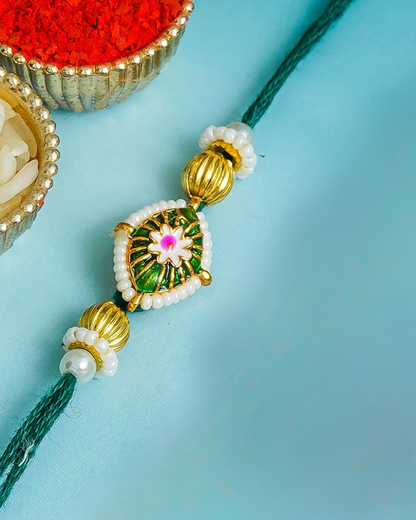 Traditional Rakhi Set with Free Chawal & Kumkum