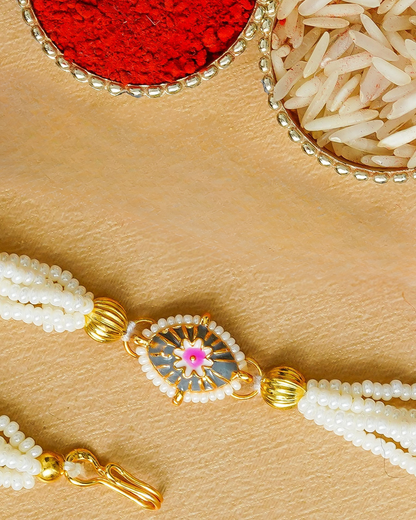 Traditional Rakhi Set with Free Chawal & Kumkum