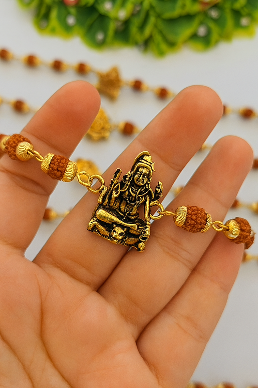 Handmade Mahadev Rakhi with Free Chawal & Kumkum