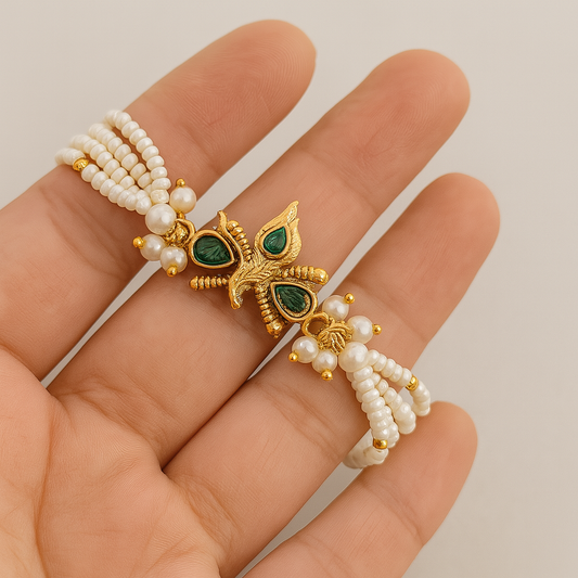 Handmade Divine Peacock Feather Rakhi with Free Chawal & Kumkum