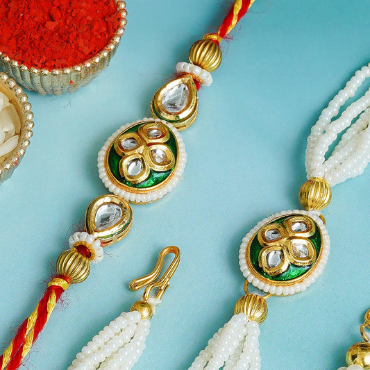 Traditional Rakhi Set with Free Chawal & Kumkum