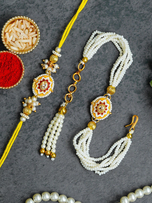 Traditional Rakhi Set with Free Chawal & Kumkum