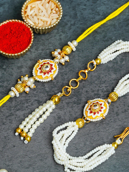 Traditional Rakhi Set with Free Chawal & Kumkum