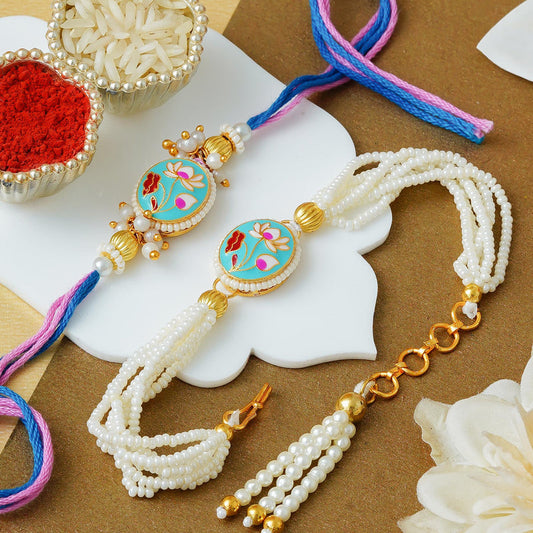 Traditional Rakhi Set with Free Chawal & Kumkum