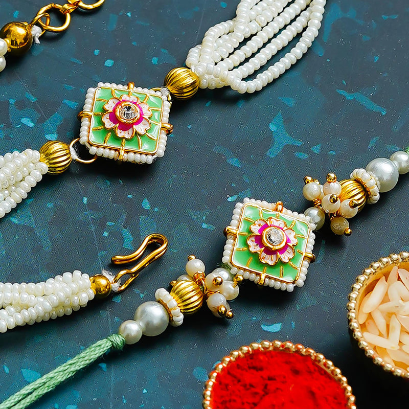 Traditional Rakhi Set with Free Chawal & Kumkum