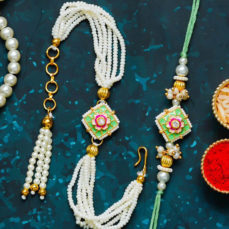 Traditional Rakhi Set with Free Chawal & Kumkum