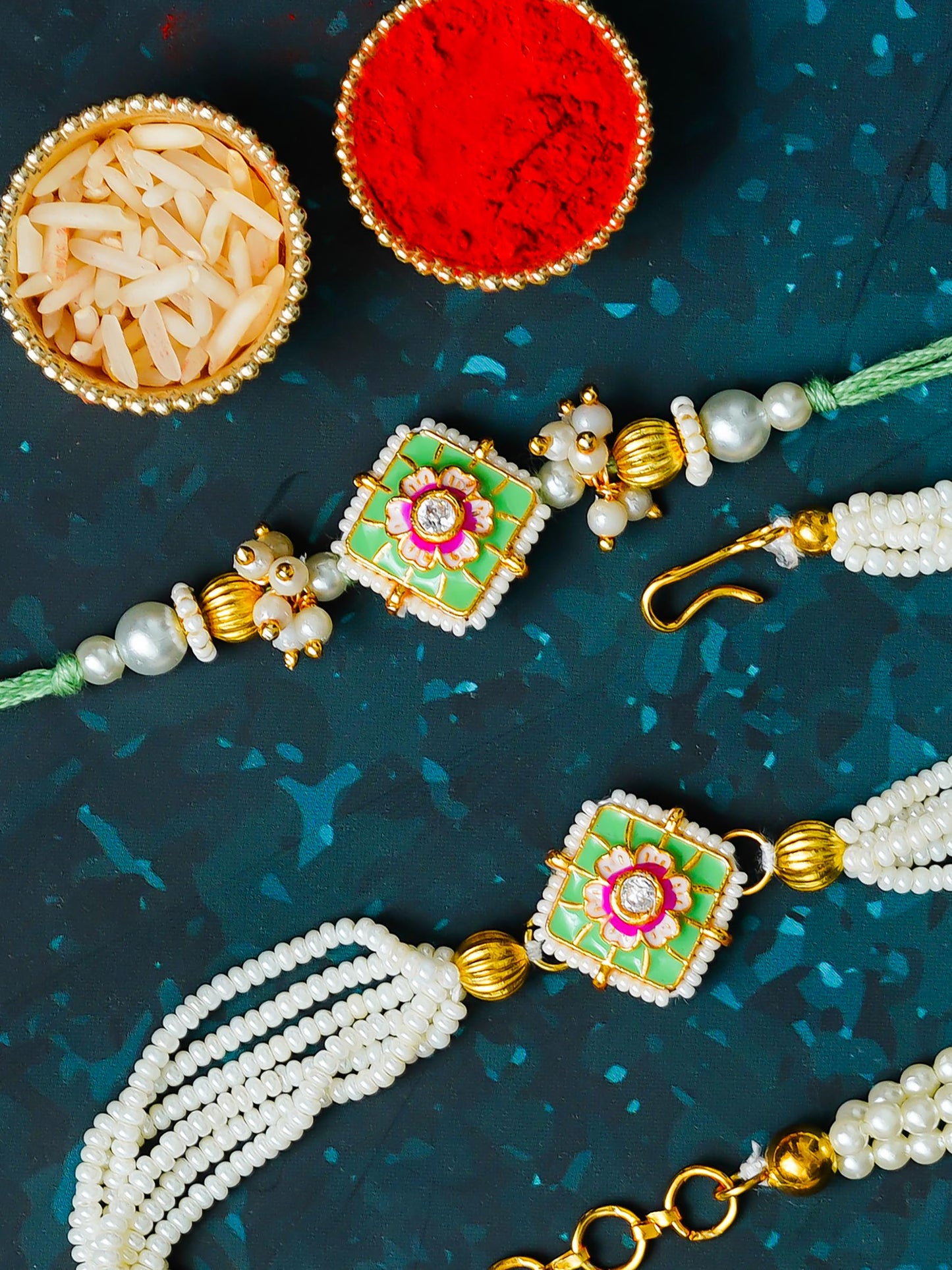Traditional Rakhi Set with Free Chawal & Kumkum