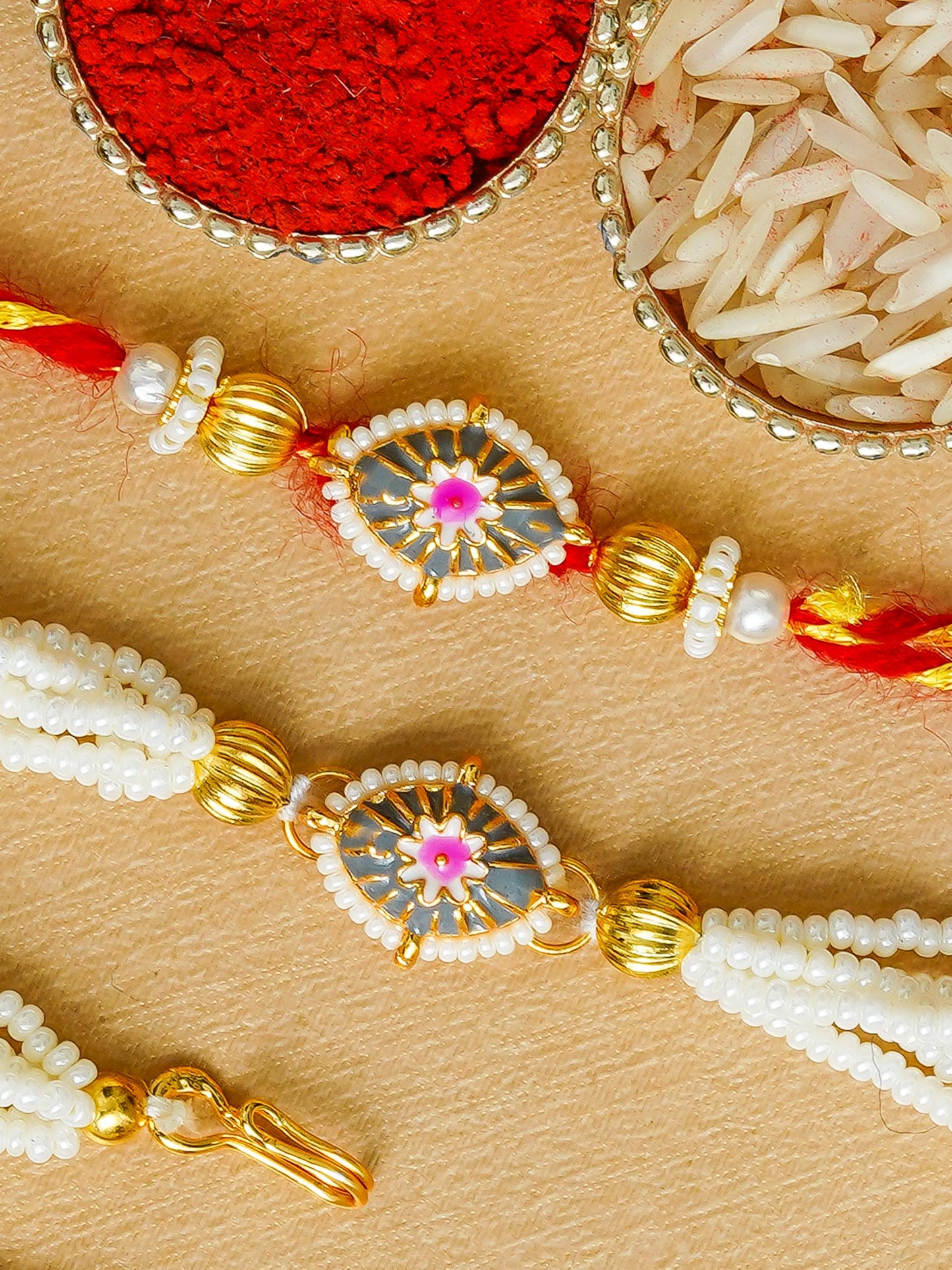 Traditional Rakhi Set with Free Chawal & Kumkum