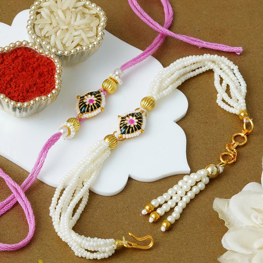 Traditional Rakhi Set with Free Chawal & Kumkum