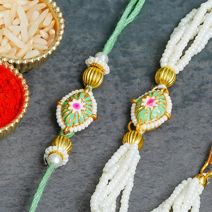 Traditional Rakhi Set with Free Chawal & Kumkum